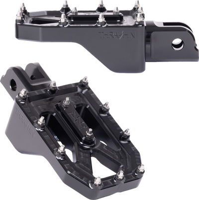 THRASHIN SUPPLY CO. Aggressor Footpegs - Front - Black TSC-2022-1-SF