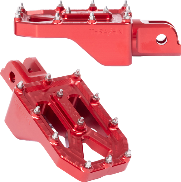 THRASHIN SUPPLY CO. Aggressor Footpegs - Front - Red TSC-2022-2-SF