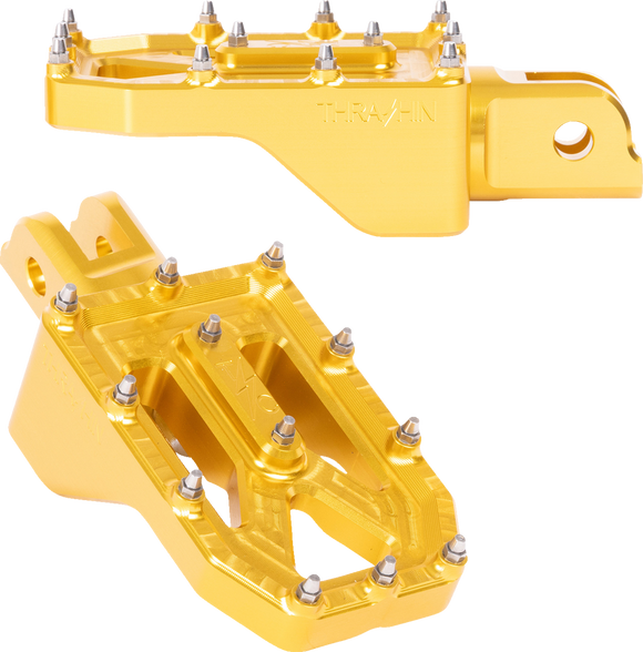 THRASHIN SUPPLY CO. Aggressor Footpegs - Front - Gold TSC-2022-5-SF
