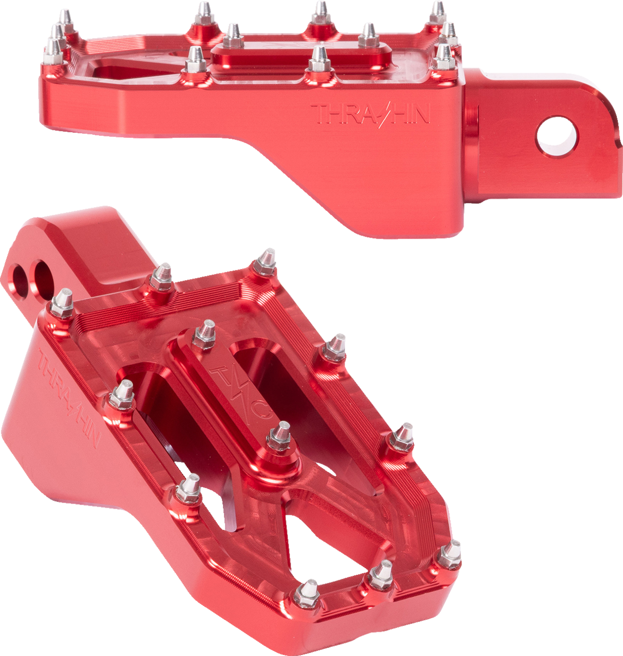 THRASHIN SUPPLY CO. Aggressor Footpegs - Rear - Red TSC-2022-2-SR