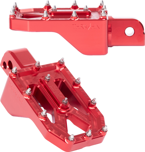 THRASHIN SUPPLY CO. Aggressor Footpegs - Rear - Red TSC-2022-2-SR