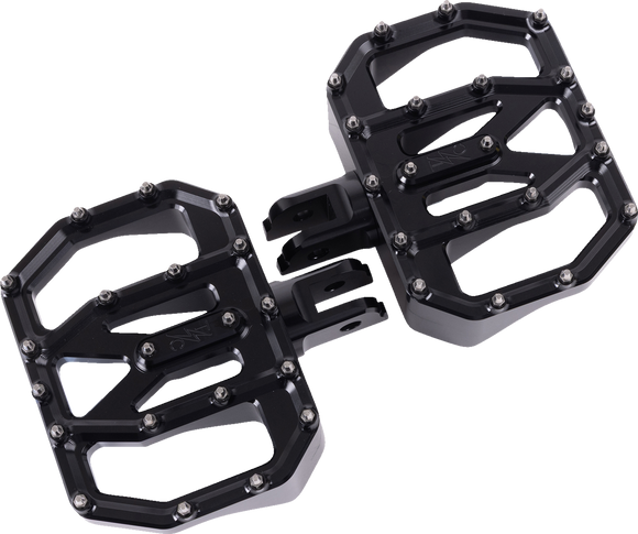 THRASHIN SUPPLY CO. Mini Aggressor Floorboards - Black - Front TSC-2031-1-SF