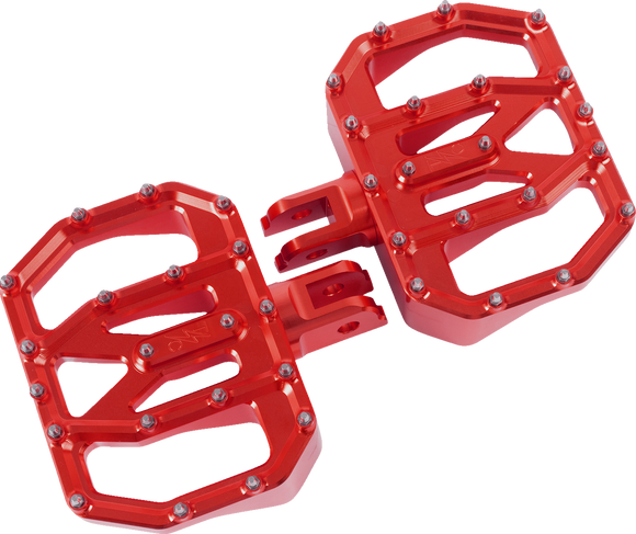 THRASHIN SUPPLY CO. Mini Aggressor Floorboards - Red - Front TSC-2031-2-SF