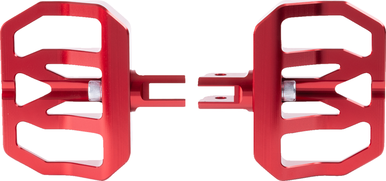 THRASHIN SUPPLY CO. Mini Aggressor Floorboards - Red - Front TSC-2031-2-SF