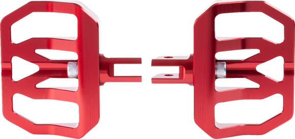 THRASHIN SUPPLY CO. Mini Aggressor Floorboards - Red - Front TSC-2031-2-SF