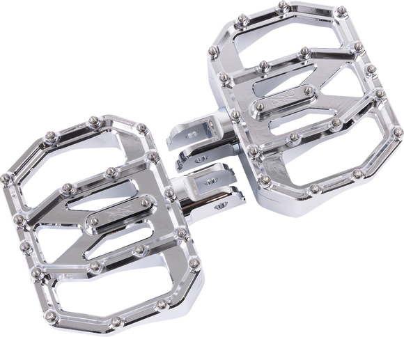 THRASHIN SUPPLY CO. Mini Aggressor Floorboards - Chrome - Front TSC-2031-5-SF