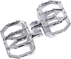 THRASHIN SUPPLY CO. Mini Aggressor Floorboards - Chrome - Front TSC-2031-5-SF