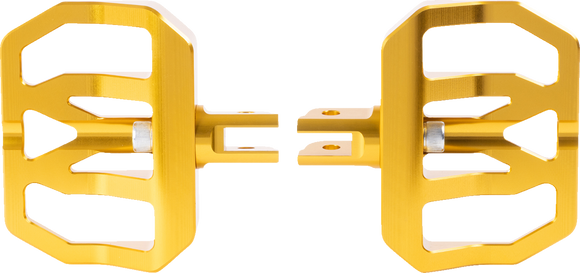 THRASHIN SUPPLY CO. Mini Aggressor Floorboards - Gold - Front TSC-2031-3-SF