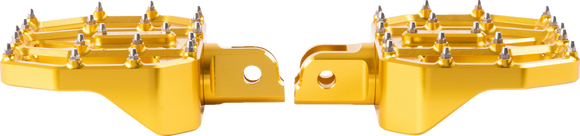 THRASHIN SUPPLY CO. Mini Aggressor Floorboards - Gold - Front TSC-2031-3-SF