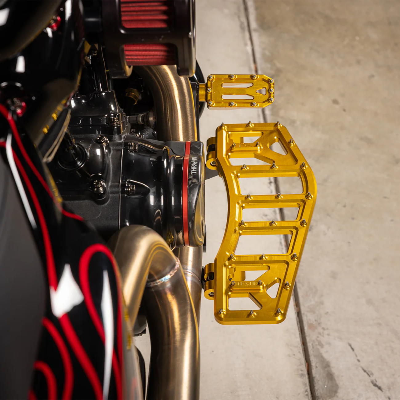 THRASHIN SUPPLY CO. Aggressor Brake Pedal - Gold - Touring TSC-2221-5