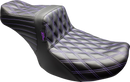 LE PERA Tailwhip Seat - Black - Double Diamond - Purple Stitch - FLT/FLH '24-'25 LV-587DD-P01