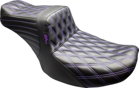 LE PERA Tailwhip Seat - Black - Double Diamond - Purple Stitch - FLT/FLH '24-'25 LV-587DD-P01