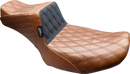LE PERA Tailwhip Daddy Long Legs Seat - Brown - Black Double Diamond Stitch - FLT/FLH '24-'25 LV-587DLTDV01