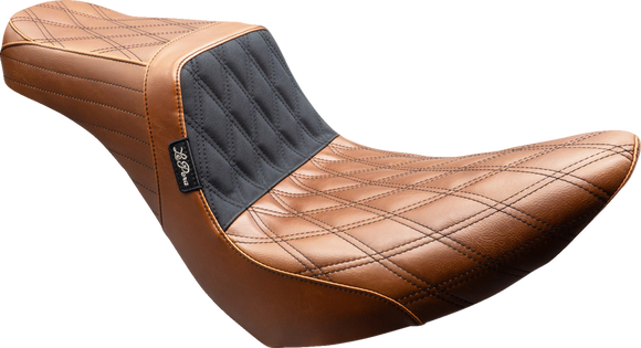 LE PERA Tailwhip Seat - Brown - Double Diamond - Black Stitch - FX/FL '18-'25 LYR-580TDV01