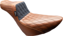 LE PERA Tailwhip Daddy Long Legs Seat - Brown - Double Diamond - Black Stitch - FL/FX '18-'25 LYR-580DLTDV01