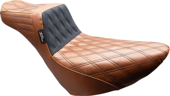 LE PERA Tailwhip Daddy Long Legs Seat - Brown - Double Diamond - Black Stitch - FL/FX '18-'25 LYR-580DLTDV01
