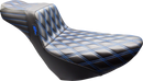 LE PERA Tailwhip Daddy Long Legs Seat - Black - Double Diamond - Blue Stitch - FL/FX '18-'25 LYR-580DLDD-BE01