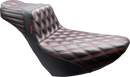 LE PERA Tailwhip Daddy Long Legs Seat - Black - Double Diamond - Red Stitch - FL/FX '18-'25 LYR-580DLDD-R01