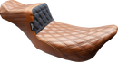 LE PERA Tailwhip Daddy Long Legs Seat - Brown - Black Double Diamond Stitch - FLT/FLH '08-'23 LK-587DLTDV01