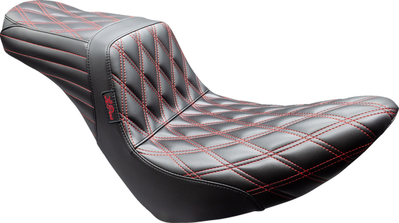 LE PERA Tailwhip Seat - Black - Double Diamond - Red Stitch - FX/FL '18-'25 LYR-580DD-R01