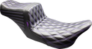 LE PERA Tailwhip Seat - Black - Double Diamond - Purple Stitch - FLT/FLH '08-'23 LK-587DD-P01