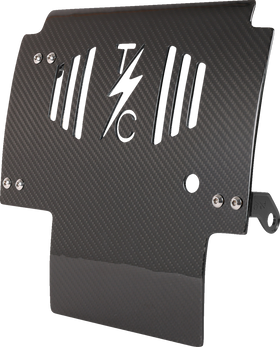 THRASHIN SUPPLY CO. Skid Plate - Carbon Fiber/Gloss - With Black Brackets - FLHX/FLTRX TSC-3034-1
