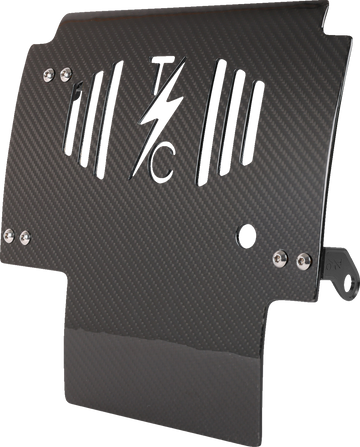 THRASHIN SUPPLY CO. Skid Plate - Carbon Fiber/Gloss - With Black Brackets - FLHX/FLTRX TSC-3034-1