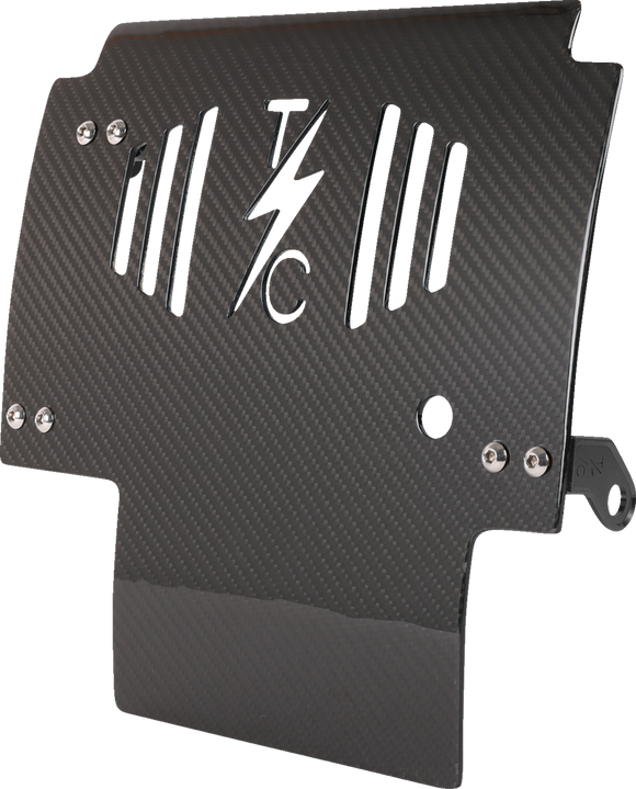 THRASHIN SUPPLY CO. Skid Plate - Carbon Fiber/Gloss - With Black Brackets - FLHX/FLTRX TSC-3034-1