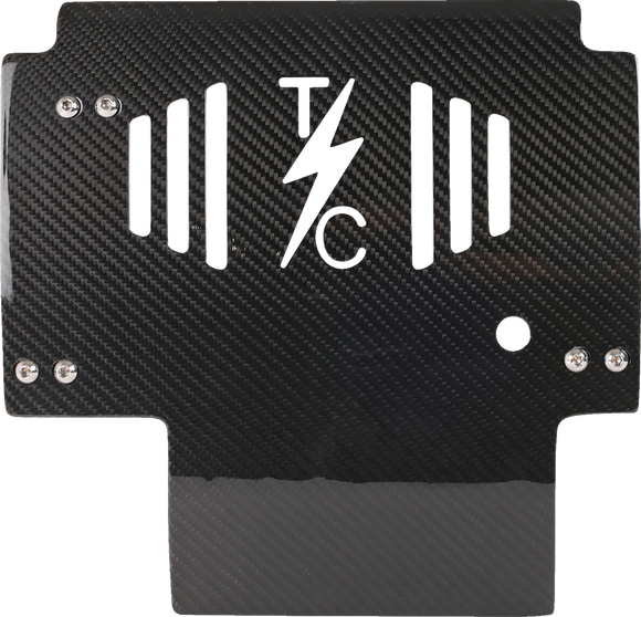 THRASHIN SUPPLY CO. Skid Plate - Carbon Fiber/Gloss - With Red Brackets - FLHX/FLTRX TSC-3034-2