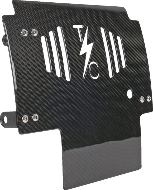 THRASHIN SUPPLY CO. Skid Plate - Carbon Fiber/Gloss - With Black Brackets - FLHX/FLTRX TSC-3034-1