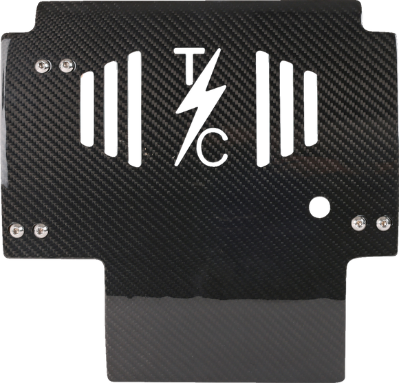 THRASHIN SUPPLY CO. Skid Plate - Carbon Fiber/Gloss - With Black Brackets - FLHX/FLTRX TSC-3034-1
