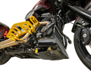 THRASHIN SUPPLY CO. Skid Plate - Carbon Fiber/Gloss - With Gold Brackets - FLHX/FLTRX TSC-3034-5