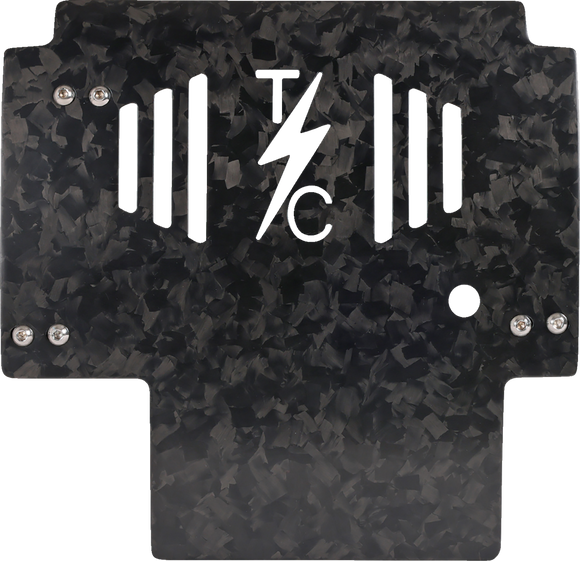 THRASHIN SUPPLY CO. Skid Plate - Carbon Fiber/Forged - With Black Brackets - FLHX/FLTRX TSC-3035-1