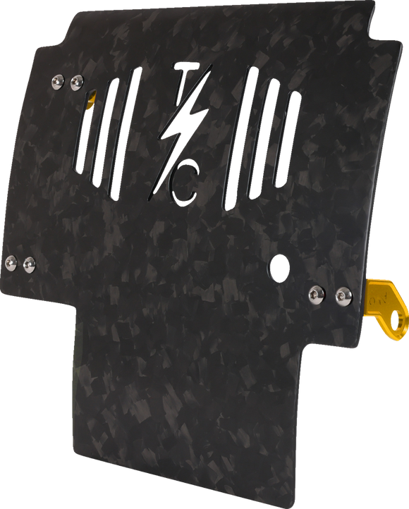 THRASHIN SUPPLY CO. Skid Plate - Carbon Fiber/Forged - With Gold Brackets - FLHX/FLTRX TSC-3035-5
