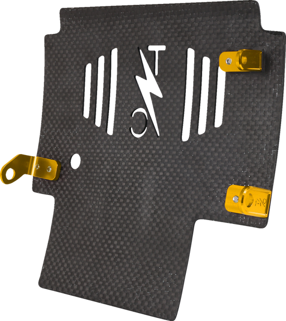 THRASHIN SUPPLY CO. Skid Plate - Carbon Fiber/Forged - With Gold Brackets - FLHX/FLTRX TSC-3035-5