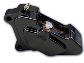 602010B black anodized 4-piston billet front-left brake caliper for Harley-Davidson 1984-1999