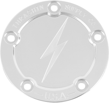 THRASHIN SUPPLY CO. Points Cover - Dished - Polished - 5 Hole - Twin Cam TSC-3026-2