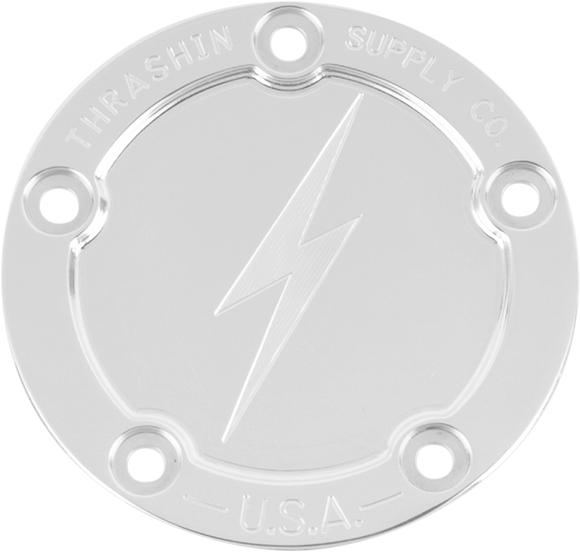 THRASHIN SUPPLY CO. Points Cover - Dished - Polished - 5 Hole - Twin Cam TSC-3026-2