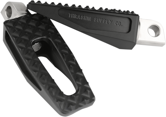 THRASHIN SUPPLY CO. Front/Rear P-54 Slim Footpegs - Black - 1.375" TSC-2021-1