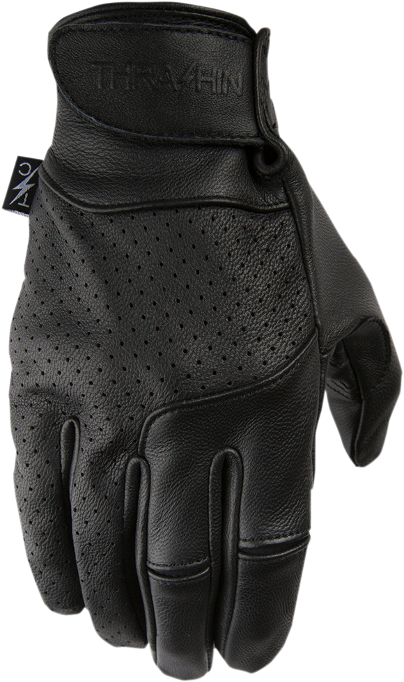 THRASHIN SUPPLY CO. Siege Leather Gloves - Black - Large TSG-0001-10
