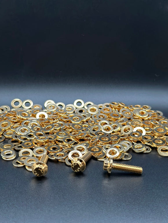 Pile of BAMCO ARP stainless steel bolts for Harley-Davidson, ST Bag Mount ARP Kit