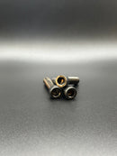 Three ARP stainless steel socket-head hex bolts for Harley-Davidson by Bamco on dark background