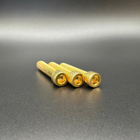 Set of three ARP stainless steel gold-colored hex socket cap bolts for Harley-Davidson by Bamco
