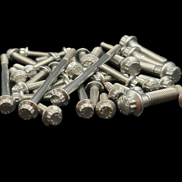 Pile of BAMCO ARP stainless steel bolts for Harley-Davidson, Front Brake Reservoir ARP Kit