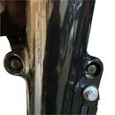 Close-up of Bamco ARP stainless steel 12-point bolts installed on Harley-Davidson bagger stock front fender mount