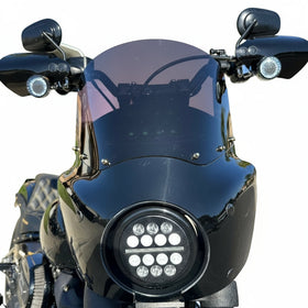 Harley-Davidson with Memphis Shades Road Warrior fairing and tinted windshield secured by six Bamco ARP stainless steel bolts