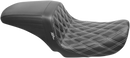LE PERA Kickflip Seat - Double Diamond w/ White Stitching - Black - FXD '06-'17 LK-591DD-WHITE