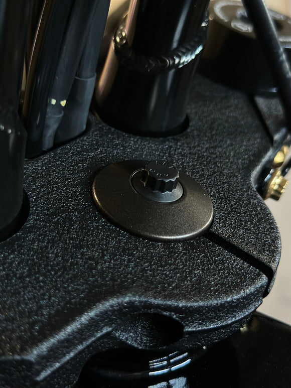 Bamco ARP stainless steel bolt and washer on Harley-Davidson triple tree clamp