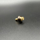 ARP stainless steel bolt with integrated washer, gold finish, for Harley‑Davidson by Bamco on dark background