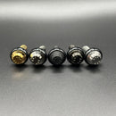 Bamco ARP stainless steel bolts for Harley Davidson in five finishes on black background